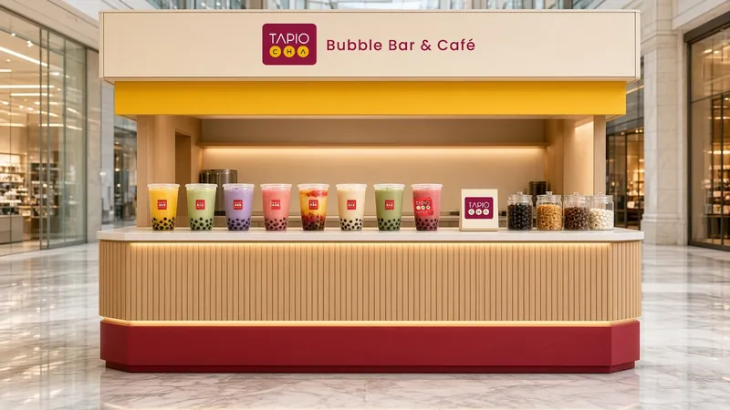 Concept image of a Tapiocha kiosk in a mall